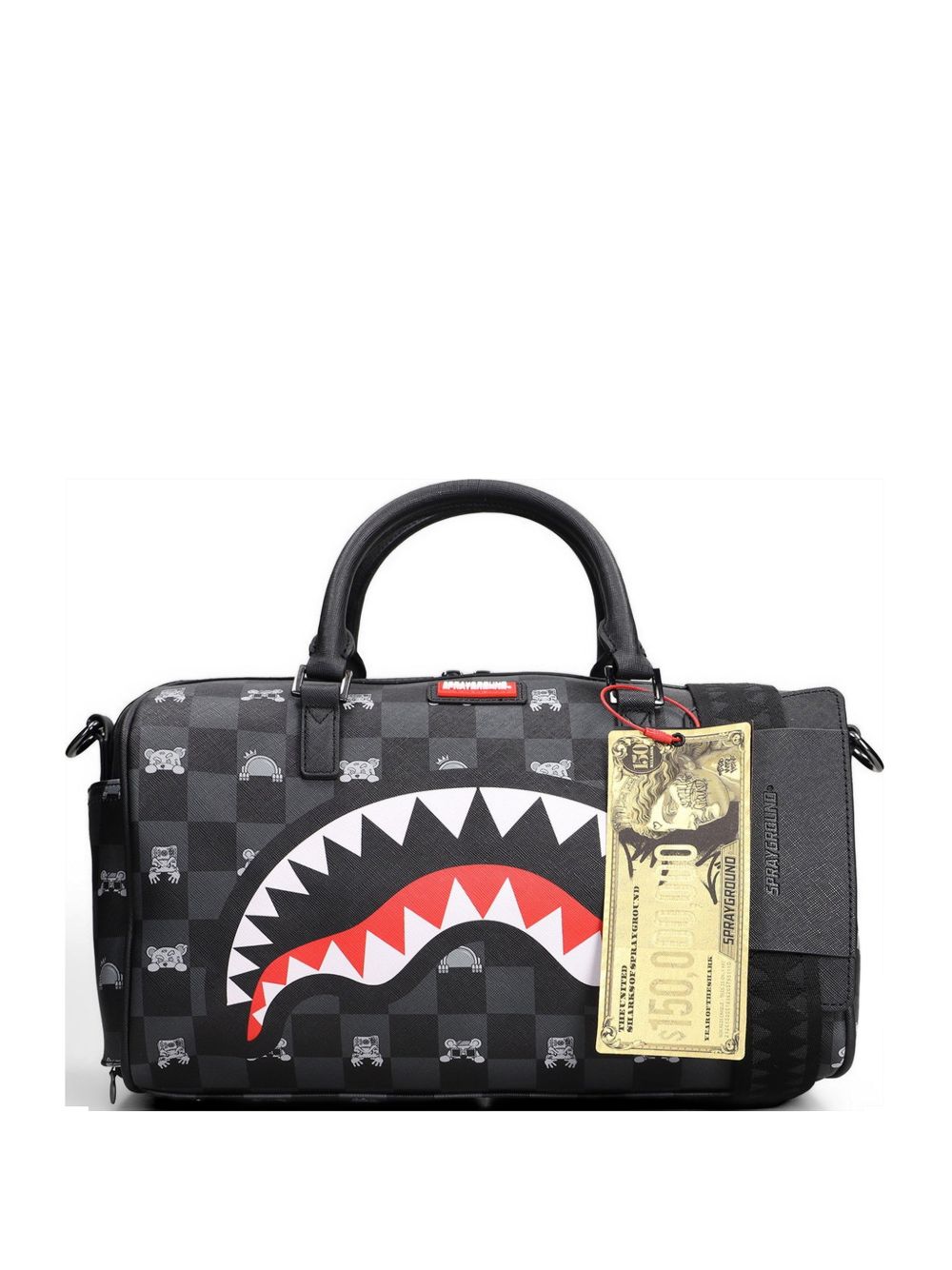 borsone-sprayground-uomo-512srj-1.jpg Sprayground borsone gray peeking character check mini duffle uomo nero - immagine 1