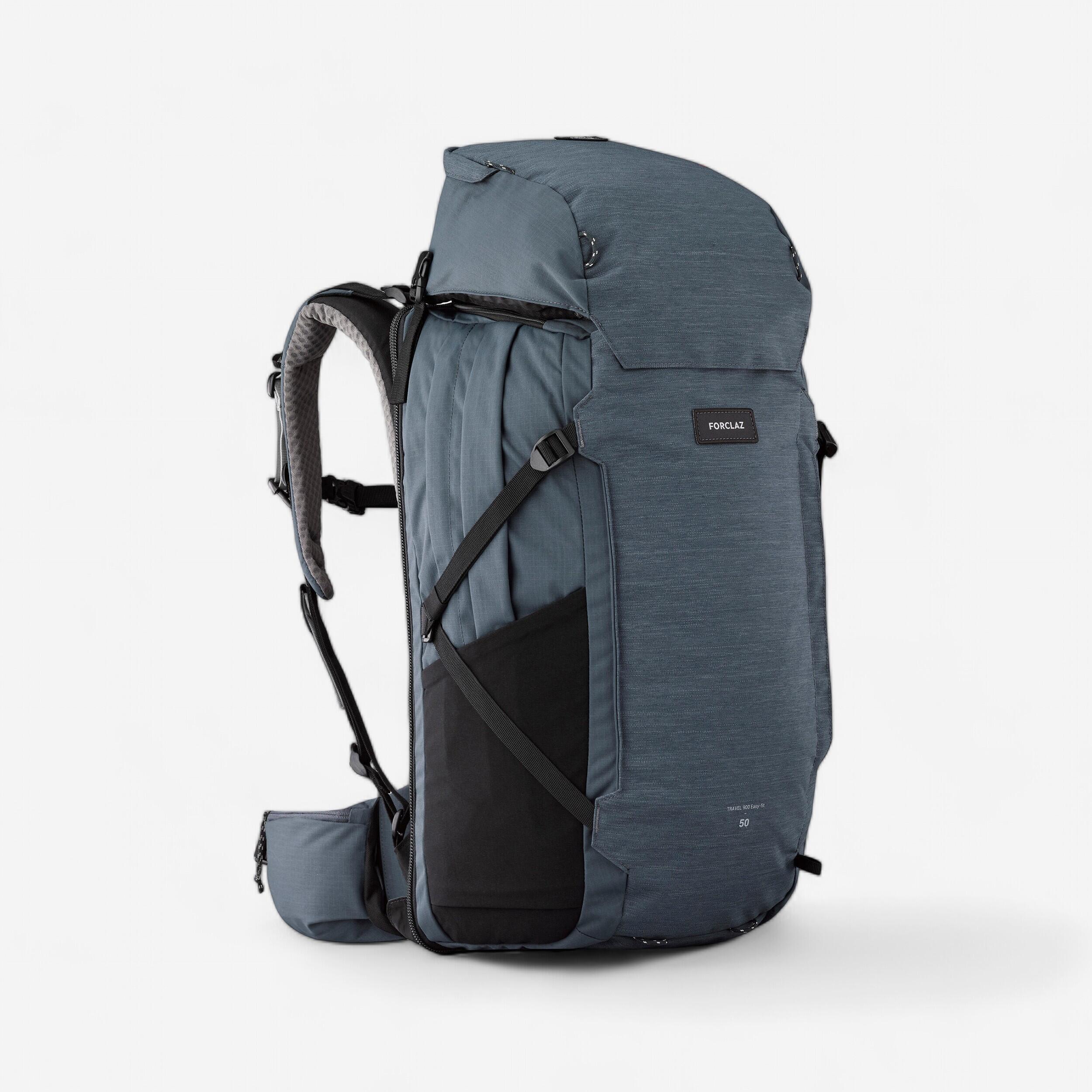 decathlon-zaino-viaggio-312jgj-1.jpg Zaino trekking donna TRAVEL 900 50+6L grigio - immagine 1