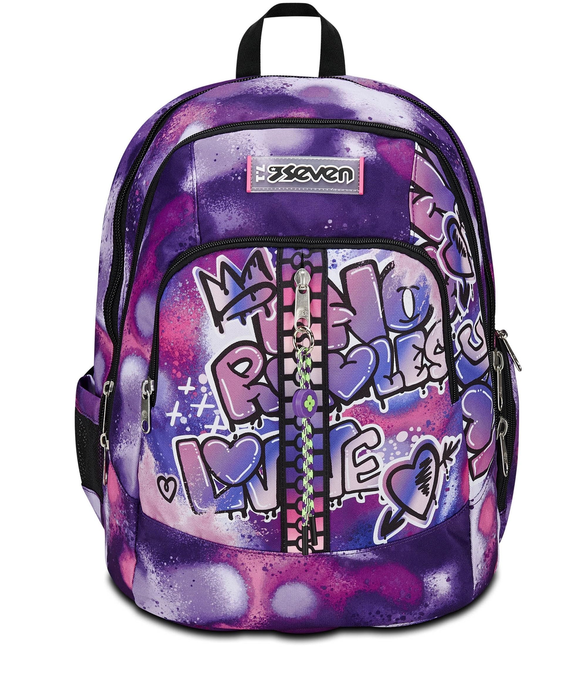 seven-zaini-176kon-1.jpg Seven Zaino Scuola Advanced, Viola, Bubble Street, Zaino Doppio Scomparto Con Supporto USB, Tasca Porta PC o Tablet, Tasca Porta Borraccia e Organizer, Scuole Medie e Superiori, Bambina Ragazza : Amazon.it: Moda - immagine 1