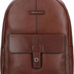 The Bridge Zaino Medio Business linea Biagio in Pelle Marrone Scuro Unisex Uomo Spallacci Regolabili Tasca Interna Porta Notebook : Amazon.it: Moda