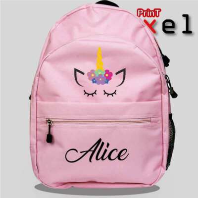zainetto-bambina-565sri-1.jpg Zainetto bambina Trekking Unisex Personalizzato qualsiasi nome Unicorno Zaino ro | eBay - immagine 1