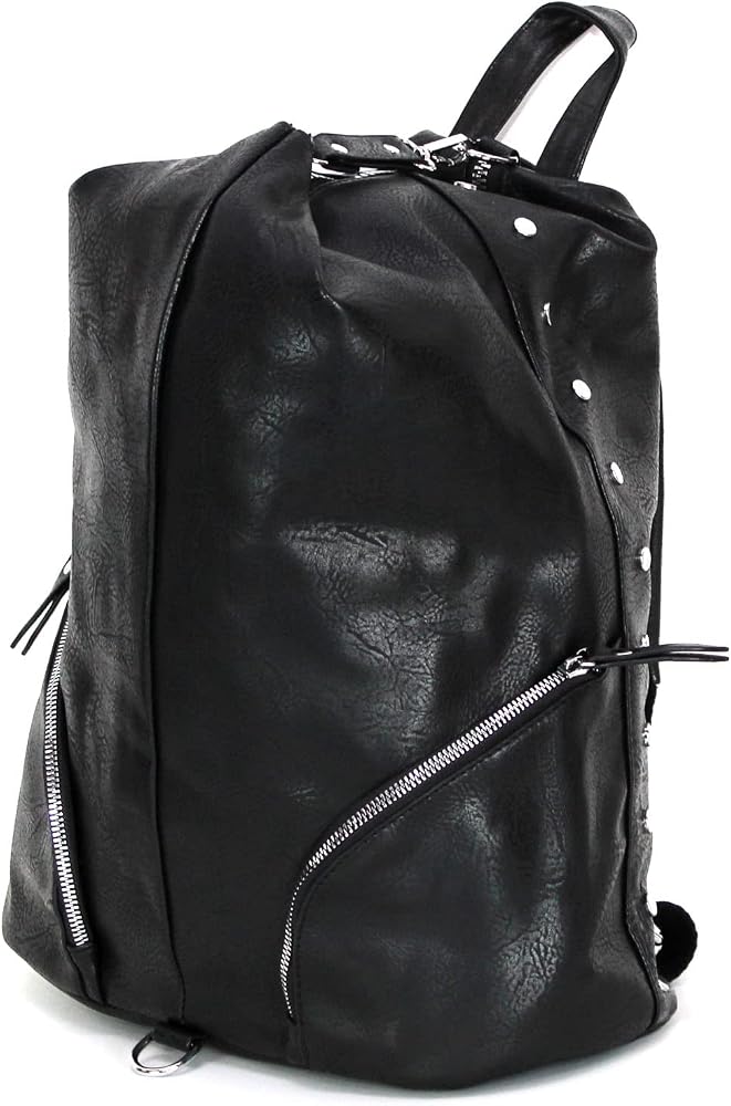 zainetto-donna-nero-414peu-1.jpg Zaino zainetto donna con cerniera grande ecopelle Borsa spalla zaino donna da viaggio tempo libero lavoro scuola viaggio sintetico quotidiano chic con ... - immagine 1