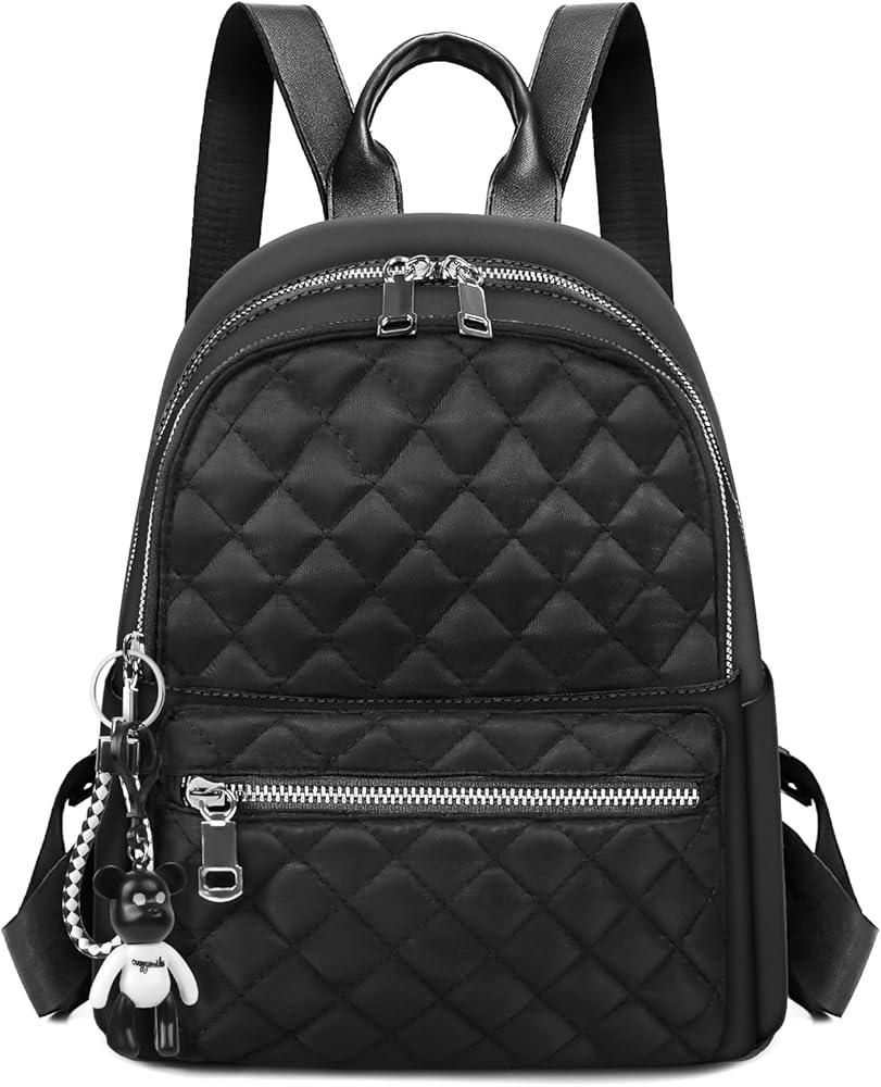 zainetto-donna-nero-841lvz-1.jpg Aucuu Zaino Donna Elegante, Borsa Zaino Casual in Nylon, Zainetto Piccolo Antifurto, Borsa a Zainetto Casual per Shopping, Scuola, Viaggio, Lavoro : ... - immagine 1