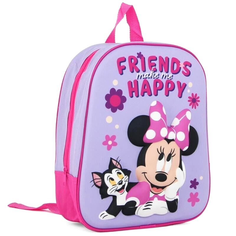 zaino-asilo-bimba-119dfw-1.jpg Zaino Minnie Bambina Asilo Rosa 3D Disney 30 cm 65809 - immagine 1