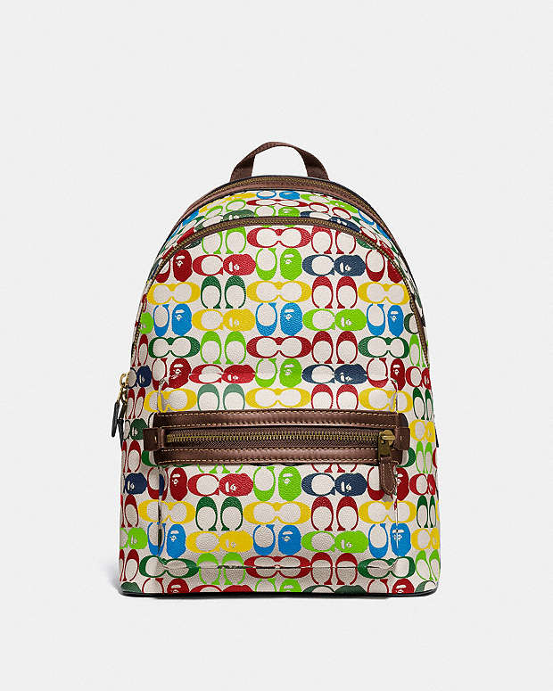 zaino-bape-739jmv-1.jpg COACH® IT | Zaino Academy Bape X Coach In Tela Signature Con Testa Di Scimmia - immagine 1