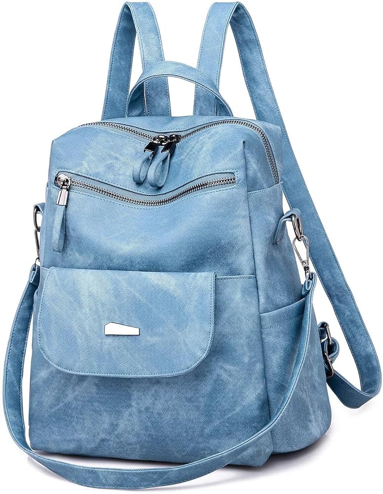 zaino-borsa-donna-658jel-1.jpg UBAYMAX Zaino Donna Casual alla Moda, Borsa Zainetto Blu in PU Pelle, Daypack Multifunzione per Scuola/Lavoro/Viaggio/Shopping/Uso Quotidiano, Zaino ... - immagine 1