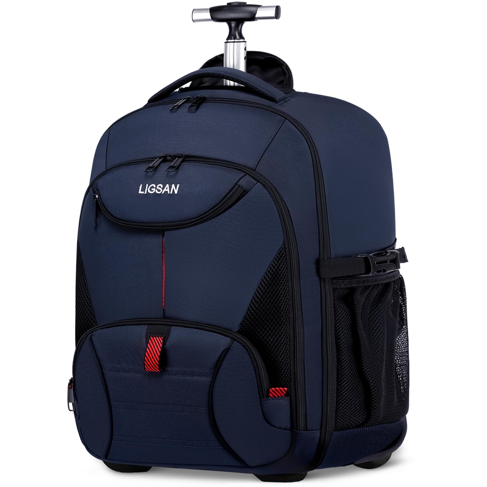 zaino-con-ruote-062qiq-1.jpg LIGSAN Zaino Trolley per Uomo e Donna Porta PC Portatile 17 Pollici, Impermeabile, Grande, Antifurto Bagaglio a Mano da Viaggio con Ruote Borsa ... - immagine 1