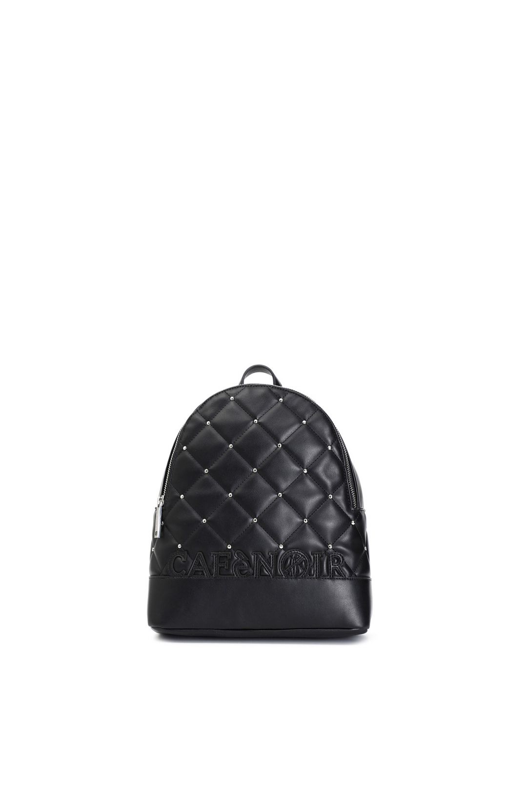 zaino-donna-nero-914dct-1.jpg zaino con logo applicato, trapunta e rivetti nero - immagine 1