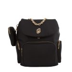 Zaino Liu Jo in nylon nero con tasche e borsellino