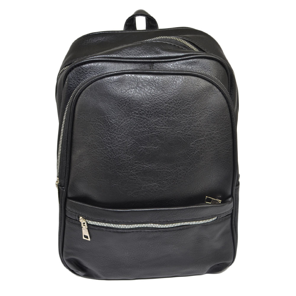 zaino-elegante-uomo-107soz-1.jpg Zaino nero uomo borsa medio rettangolare 13 pollici laptop portatile pu pelle con zip backpack casual elegante uomo zaini Malu Shoes | MaluShoes - immagine 1