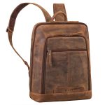 "Giulio" Elegante Zaino Pelle Uomo Porta PC 15,6 16 Pollici Lavoro & Tempo Libero rovere marrone