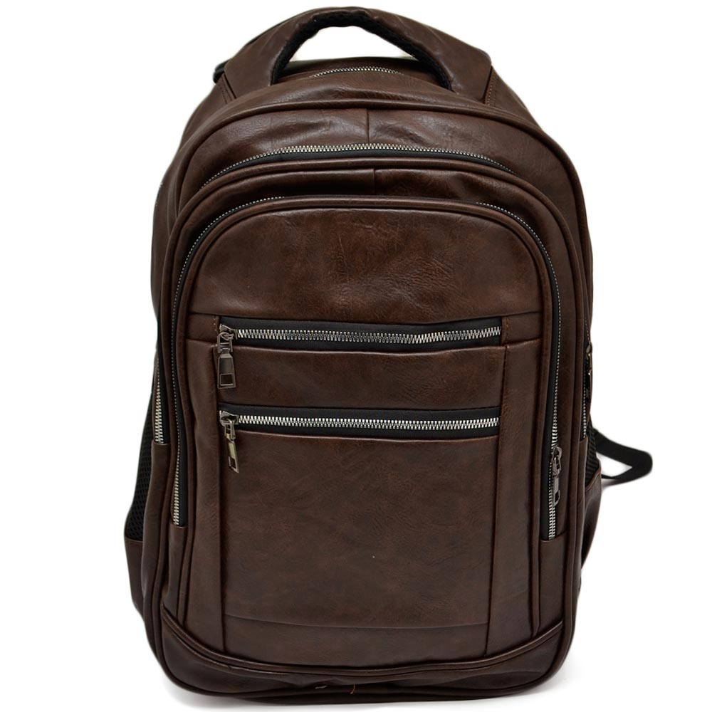 zaino-elegante-uomo-820qxr-1.jpg Zaino uomo marrone borsa medio rettangolare 13 pollici laptop portatile pu pelle con zip backpack casual elegante uomo zaini Malu Shoes | MaluShoes - immagine 1