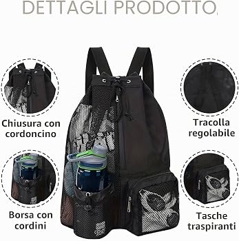 zaino-mare-977wto-1.jpg dellyy Zaino Mare, Zaino Da Spiaggia, Borsa Giochi Mare, Sportivo Impermeabile Di Grande Capienza, Unisex, Adatto Per Il Bagno, Il Nuoto, Il Fitness e ... - immagine 1