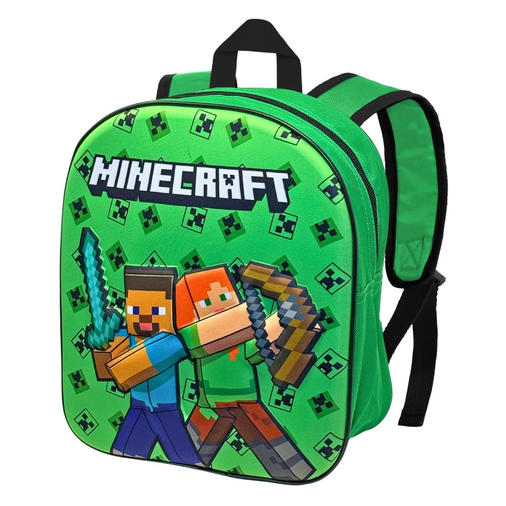 zaino-minecraft-545zrr-1.jpg Minecraft Zaino 3D 31cm per l'asilo o il tempo libero minecraft - immagine 1