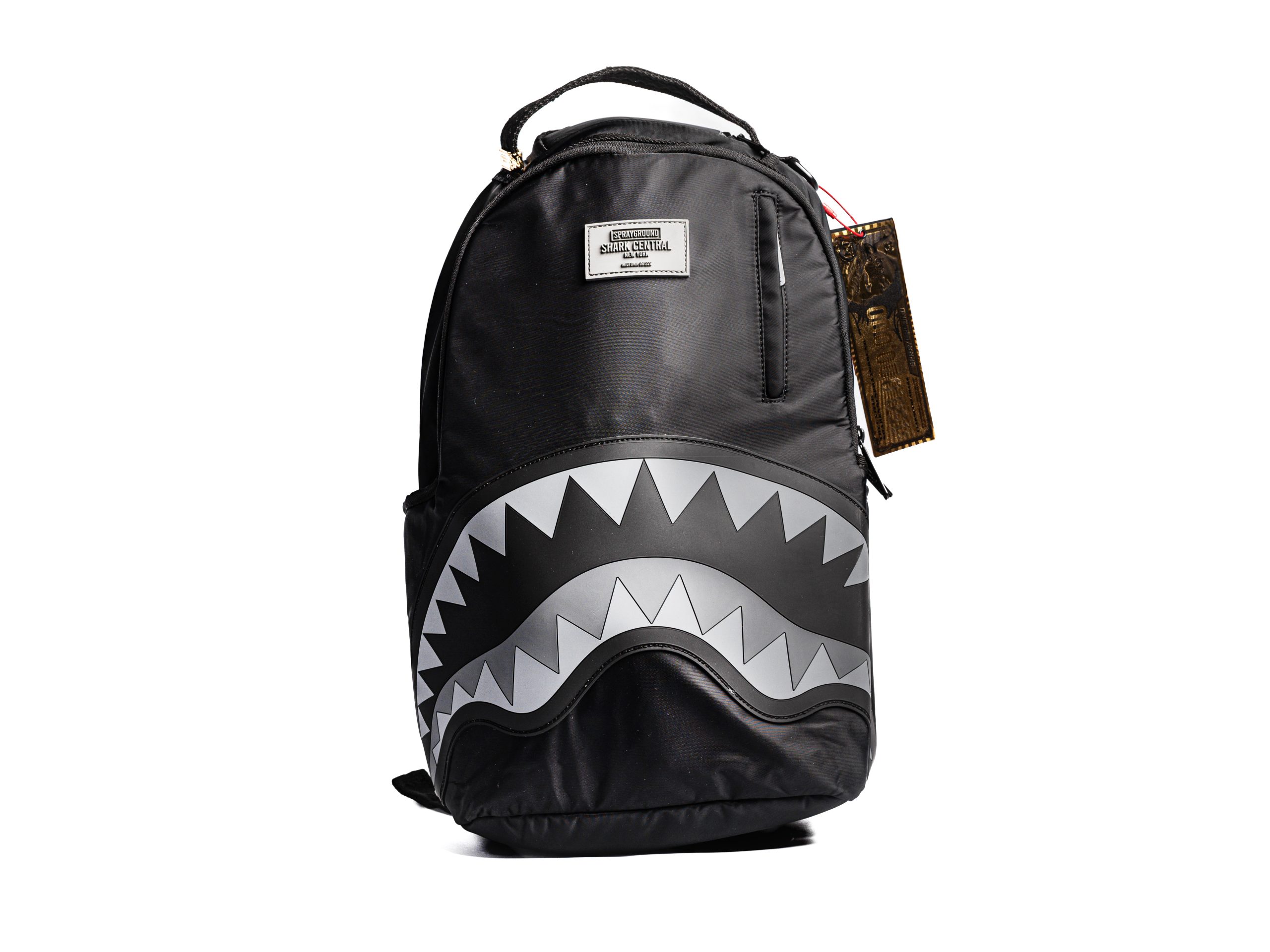 zaino-sprayground-nero-503lhn-1.jpg ZAINO SPRAYGROUND CENTRAL SHARK BLACK ONE SIZE 44 x 37 x 15 cm - immagine 1