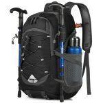 IGOLUMON Zaino Trekking 40 Litri, Zaino Ultraleggero Pieghevole, Impermeabile Zaino da Viaggio per Uomo/Donna, Zaino da Trekking con Strisce ...