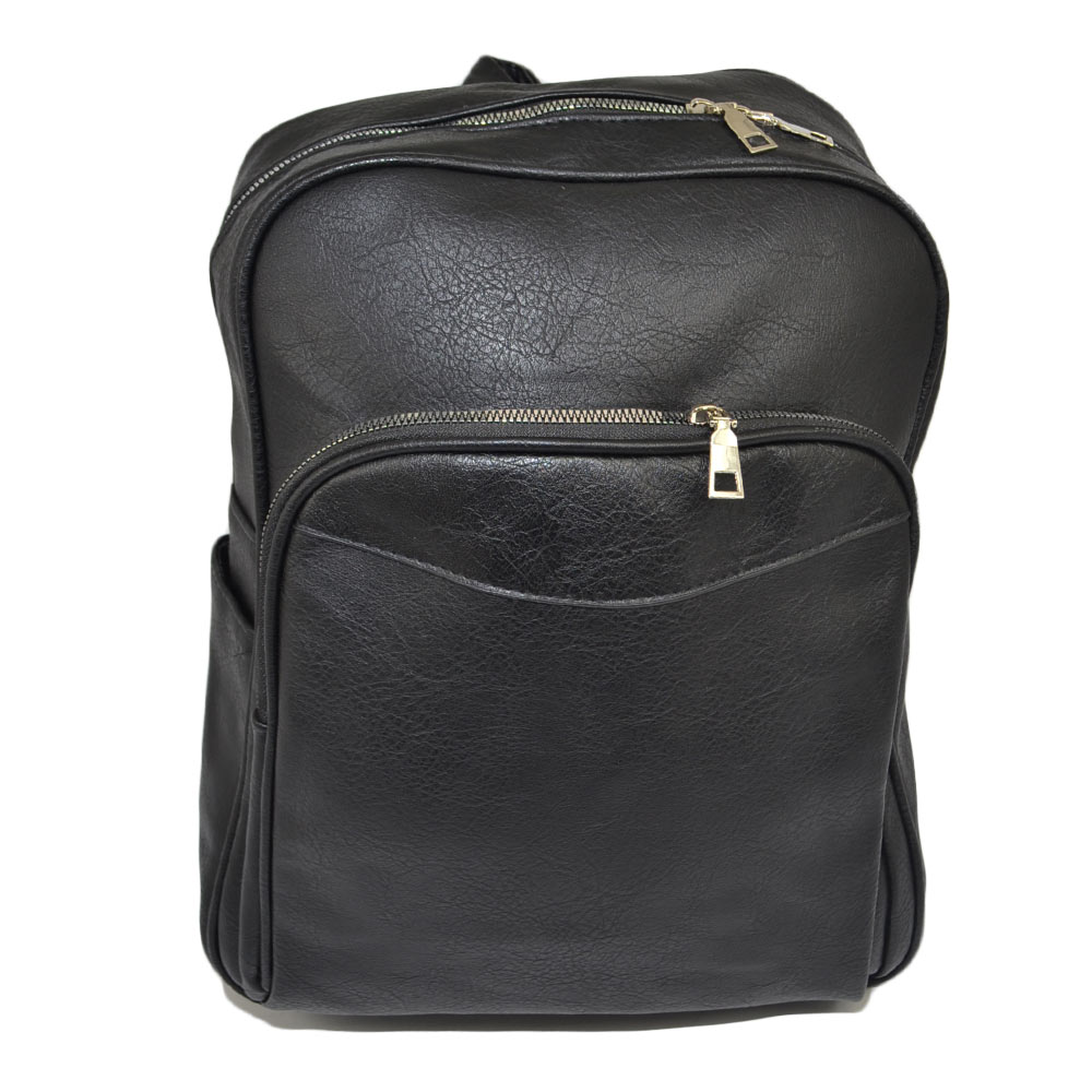 zaino-uomo-elegante-316mbr-1.jpg Zaino nero uomo borsa medio rettangolare 13 pollici laptop portatile pu pelle con zip backpack casual elegante uomo zaini Malu Shoes | MaluShoes - immagine 1