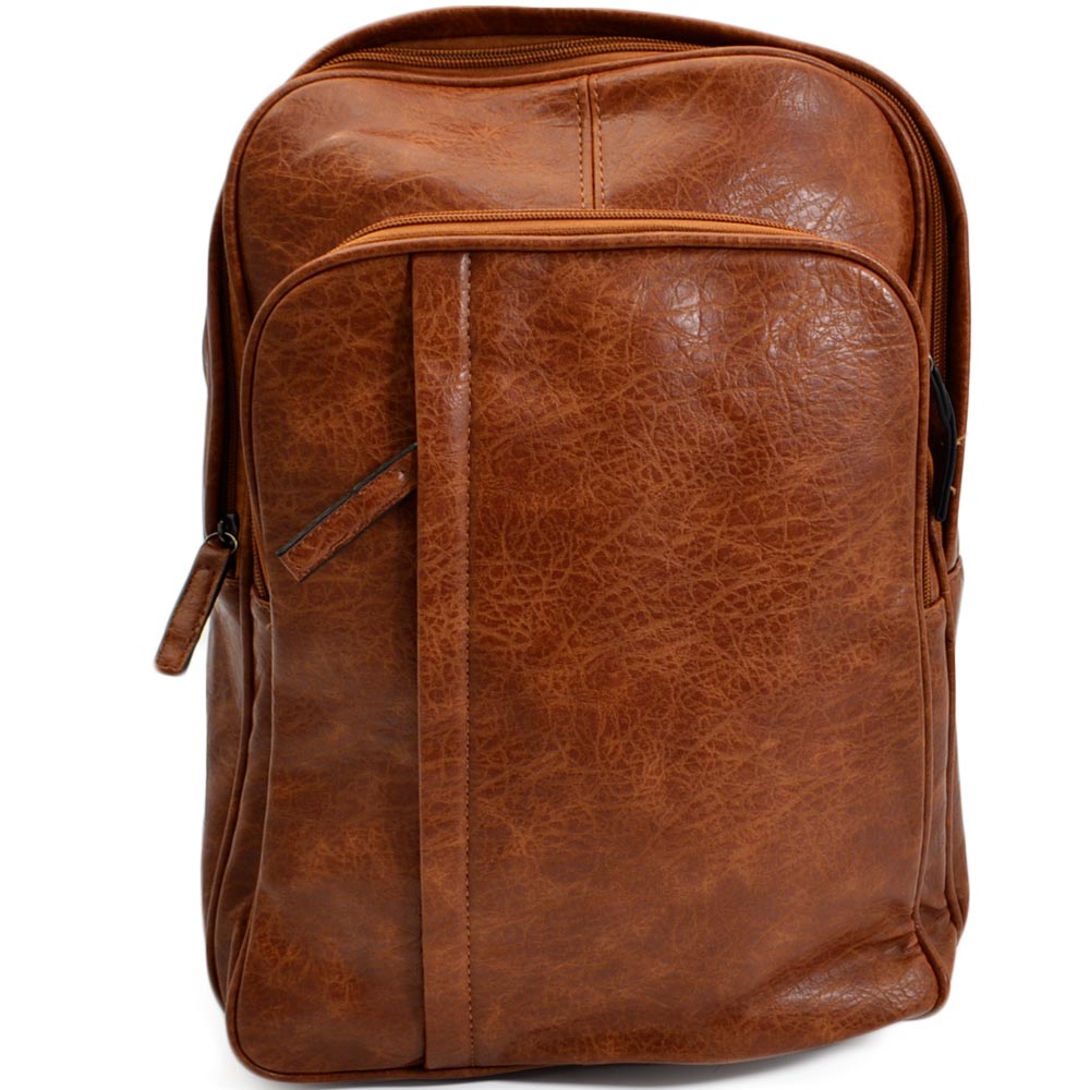 zaino-uomo-in-pelle-361xiv-1.jpg Zaino cuoio casual con zip trasversale uomo borsa medio grande 15 pollici laptop portatile pu pelle zip capiente comodo uomo zaini Malu Shoes | ... - immagine 1