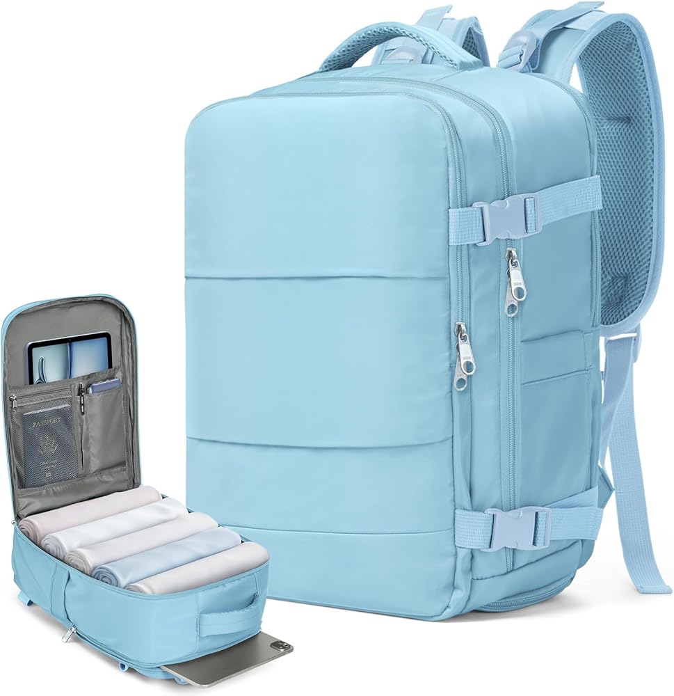zaino-viaggio-ryanair-767qpy-1.jpg Samfolk Zaino Ryanair 40x20x25 Zaino da Vaggio bagaglio a mano ryanair 12 Tasche sottovuoto viaggio con Borsa Scarpe Separata per Donne e Uomini ... - immagine 1